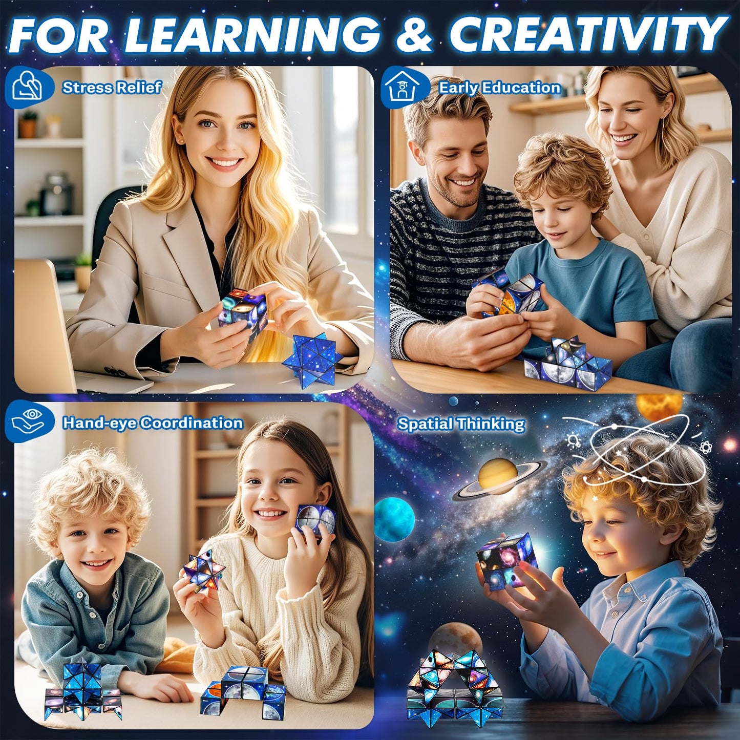 Star Cube Magic Cube Set | 2-in-1 Yoshimoto Cube for All Ages | Euclidean Cube