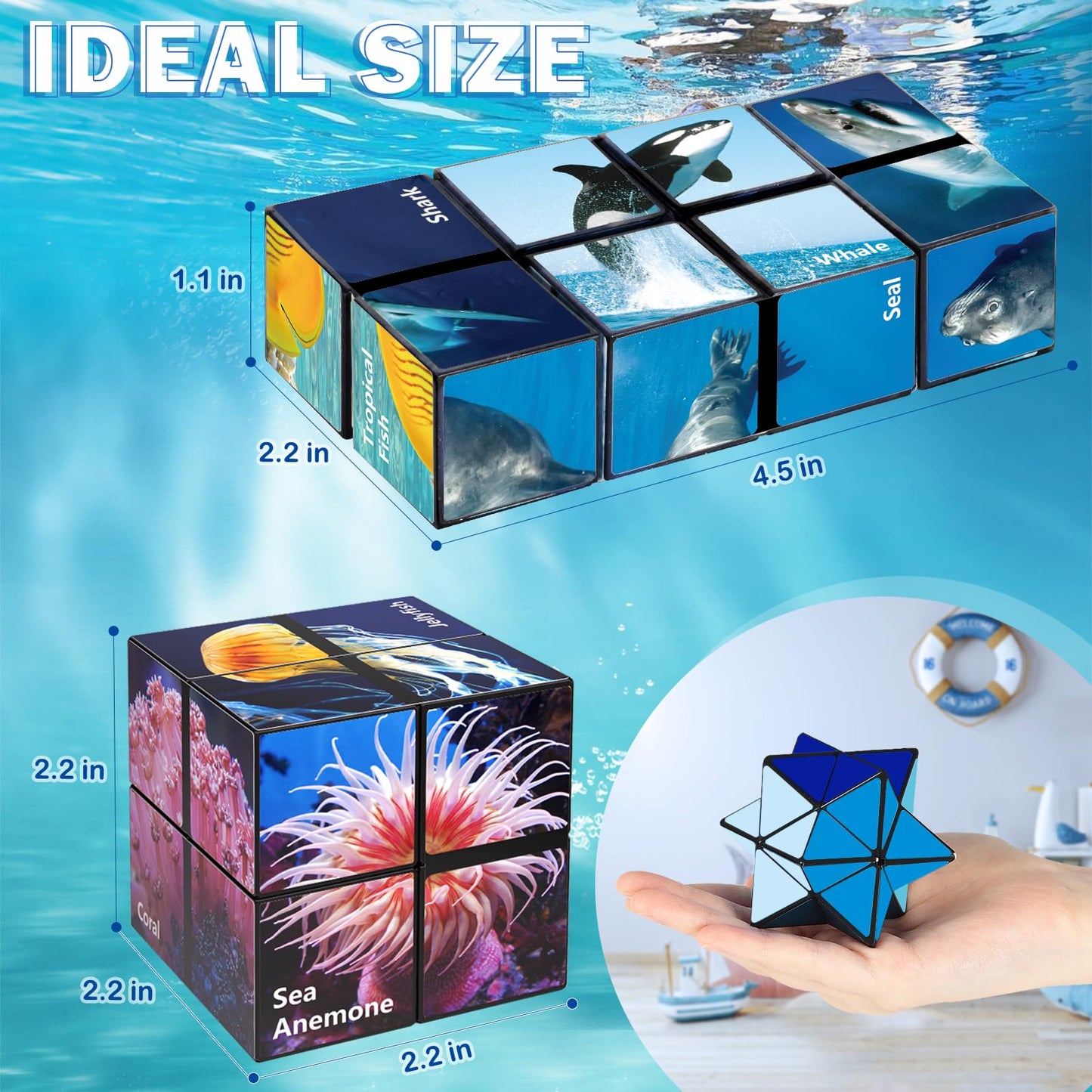 Star Cube Magic Cube Set — 2-in-1 Yoshimoto Cube for Kids & Adults | Euclidean Cube
