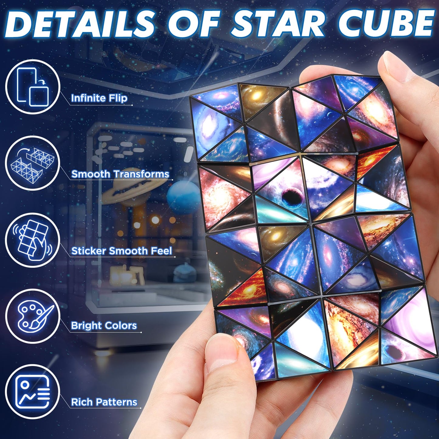 Star Cube Magic Cube Set | 2-in-1 Yoshimoto Cube for All Ages | Euclidean Cube