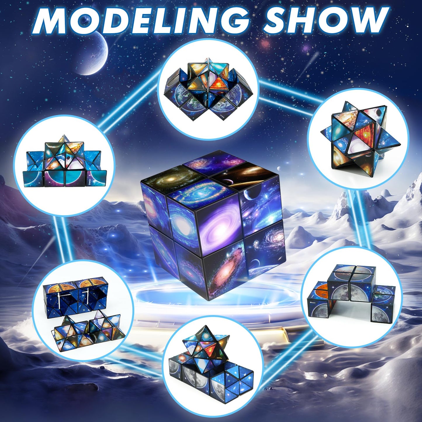 Star Cube Magic Cube Set | 2-in-1 Yoshimoto Cube for All Ages | Euclidean Cube