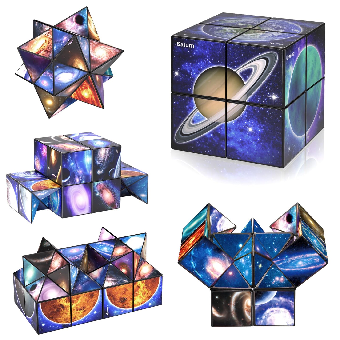 Star Cube Magic Cube Set | 2-in-1 Yoshimoto Cube for All Ages | Euclidean Cube