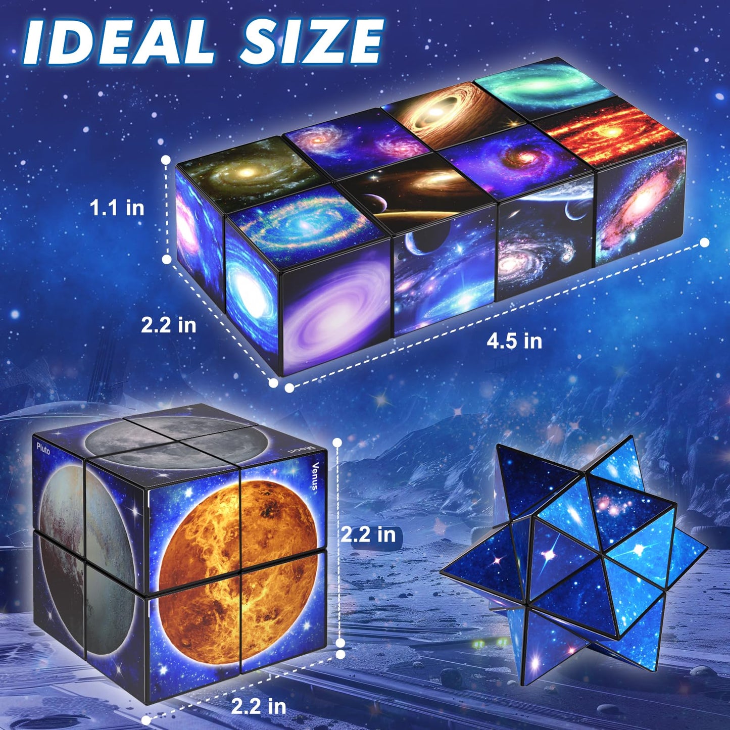 Star Cube Magic Cube Set | 2-in-1 Yoshimoto Cube for All Ages | Euclidean Cube