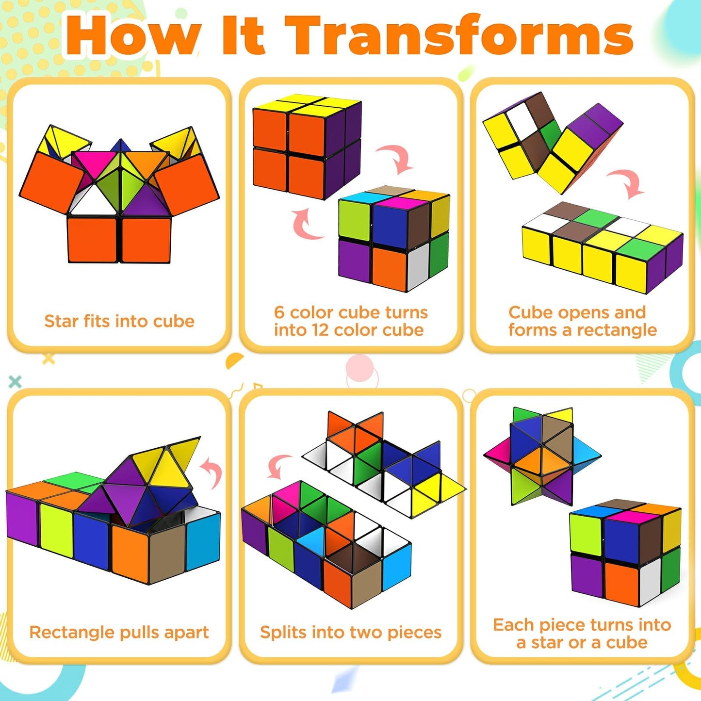 Euclidean Cube Star Cube Magic Cube Set – 2-in-1 Yoshimoto Cube for All Ages
