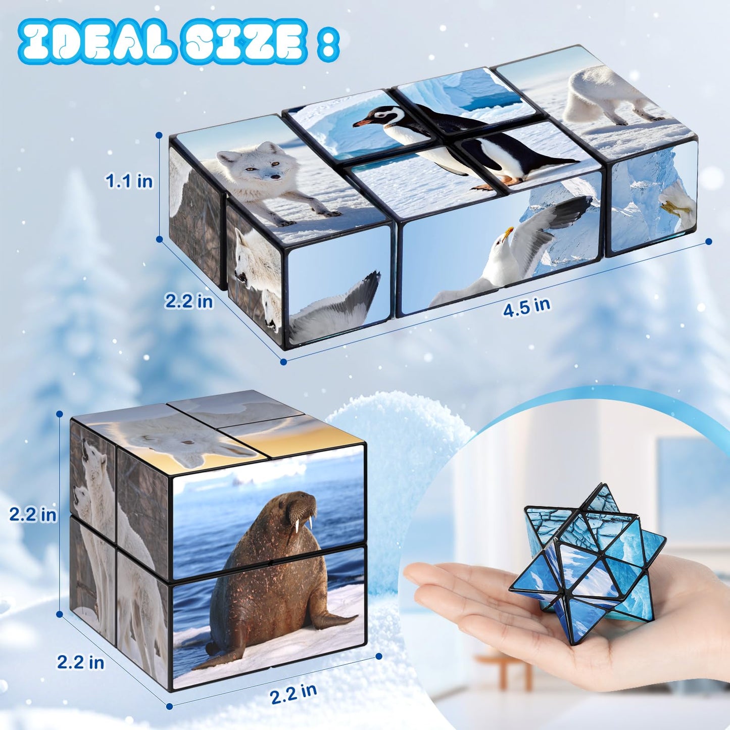 Euclidean Cube 2-in-1 Yoshimoto Polar Series – Fidget Toy for Ages 8-12