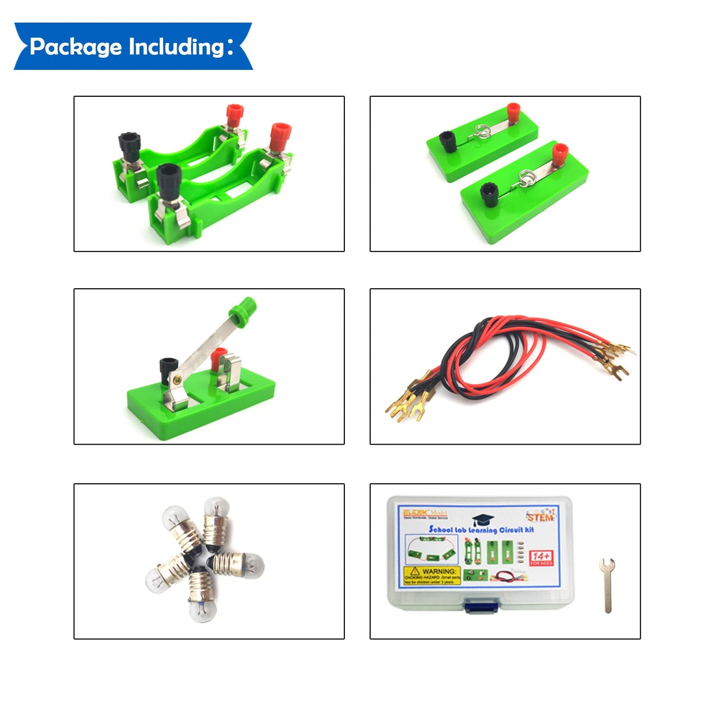 EUDAX Physics Science Lab Circuit Kit — Electricity Experiment Set for Students (Basic Kit)