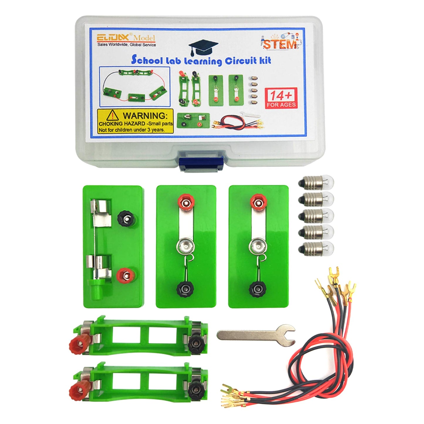 EUDAX Physics Science Lab Circuit Kit — Electricity Experiment Set for Students (Basic Kit)