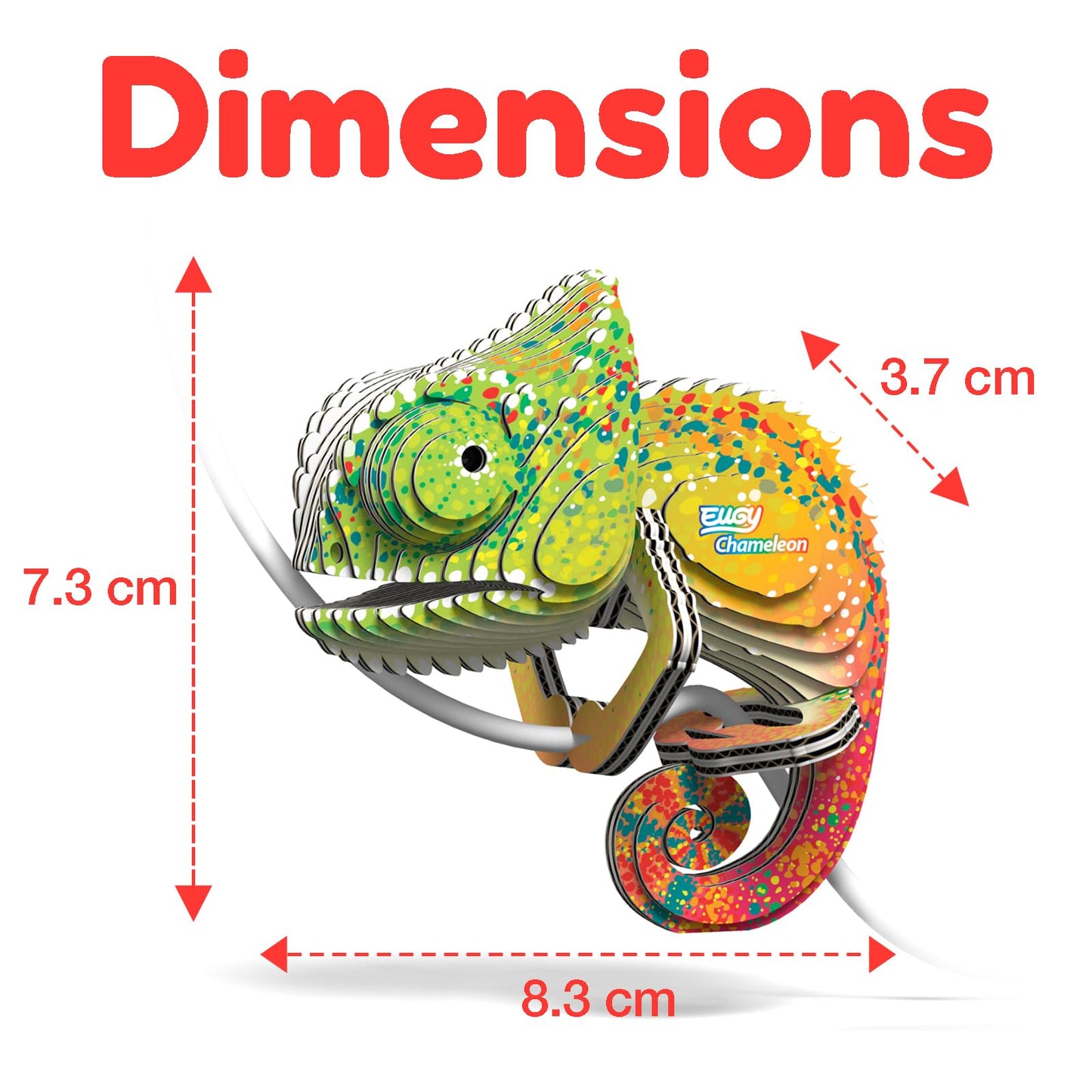 EUGY Chameleon 3D Puzzle – 31-Piece Eco-Friendly Educational Toy for Kids 6+
