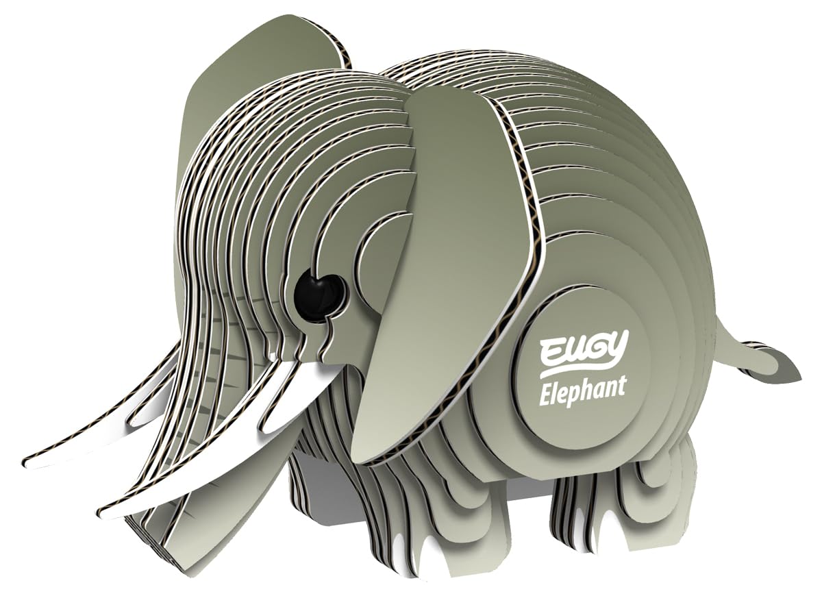 EUGY 010 Elephant Eco-Friendly 3D Paper Puzzle | Biodegradable Cardboard