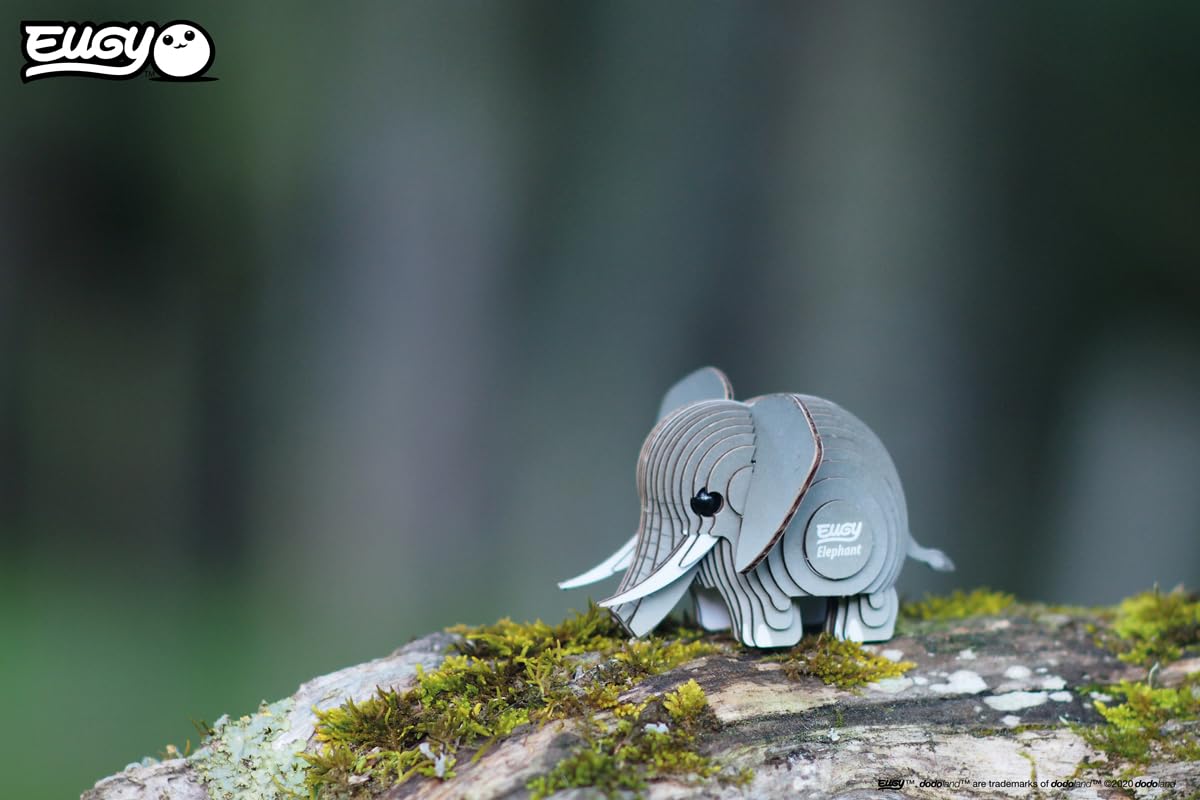 EUGY 010 Elephant Eco-Friendly 3D Paper Puzzle | Biodegradable Cardboard