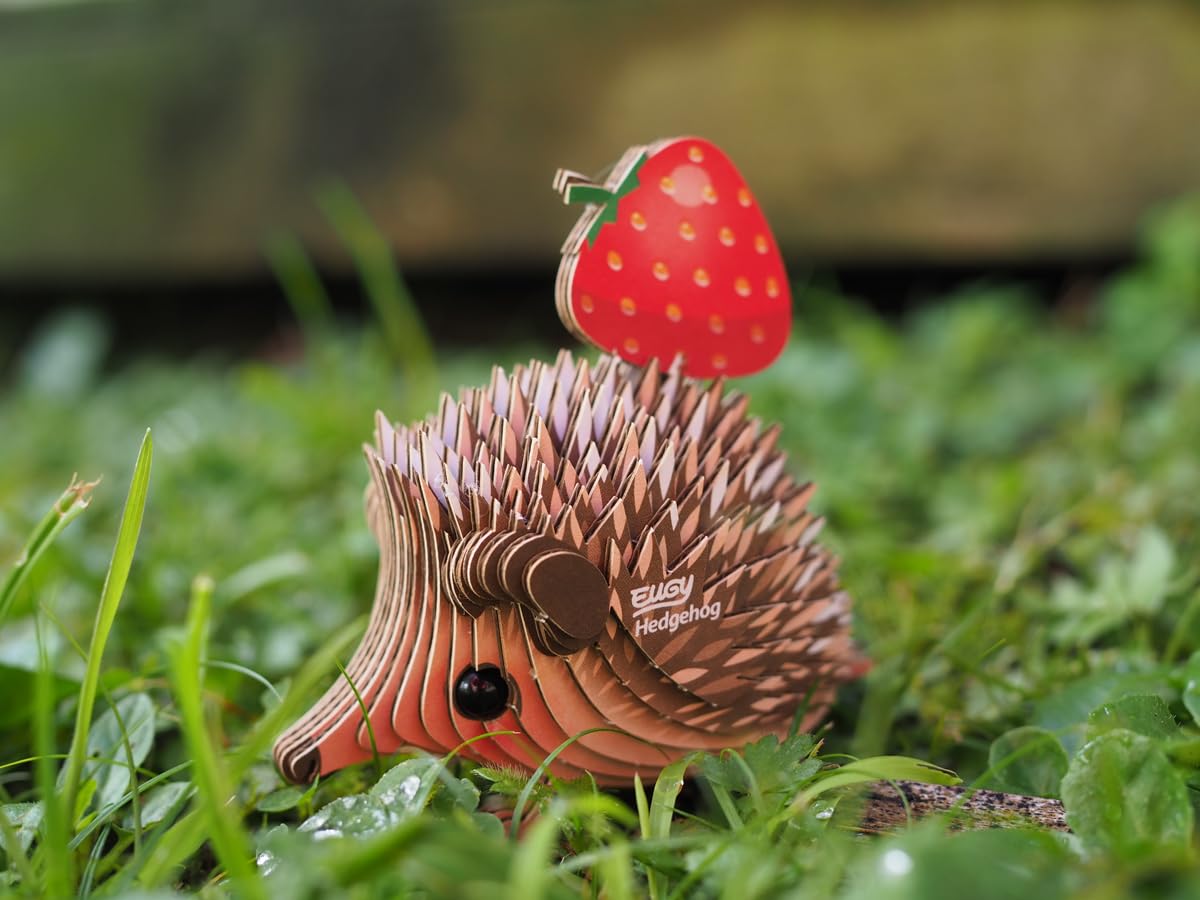 EUGY Hedgehog 3D Puzzle – 24-Piece Eco-Friendly Educational Toy for Kids 6+