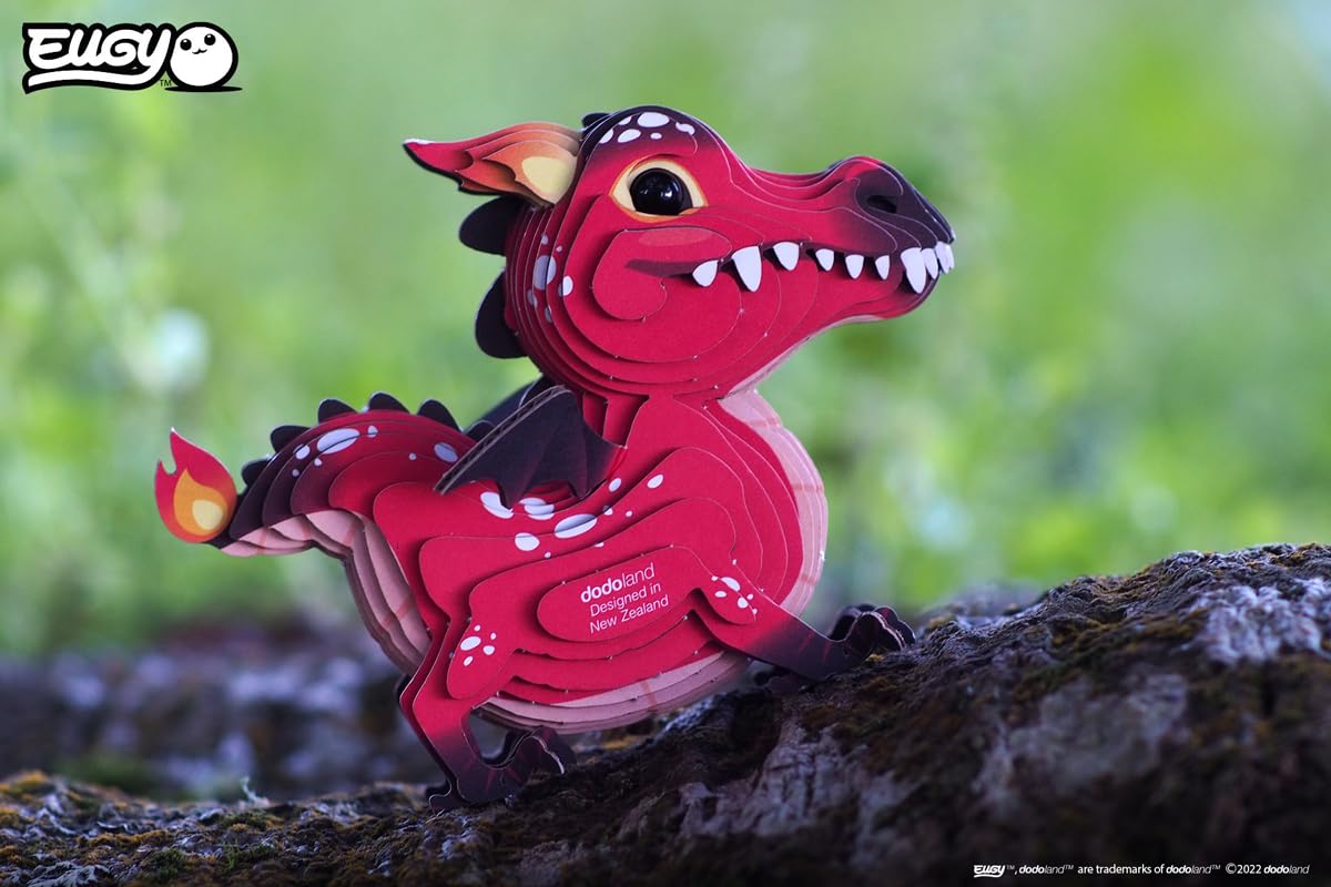 EUGY Red Dragon 3D Puzzle – 24-Piece Eco-Friendly Educational Toy for Kids 6+