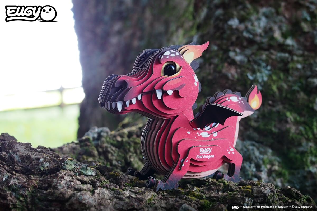 EUGY Red Dragon 3D Puzzle – 24-Piece Eco-Friendly Educational Toy for Kids 6+