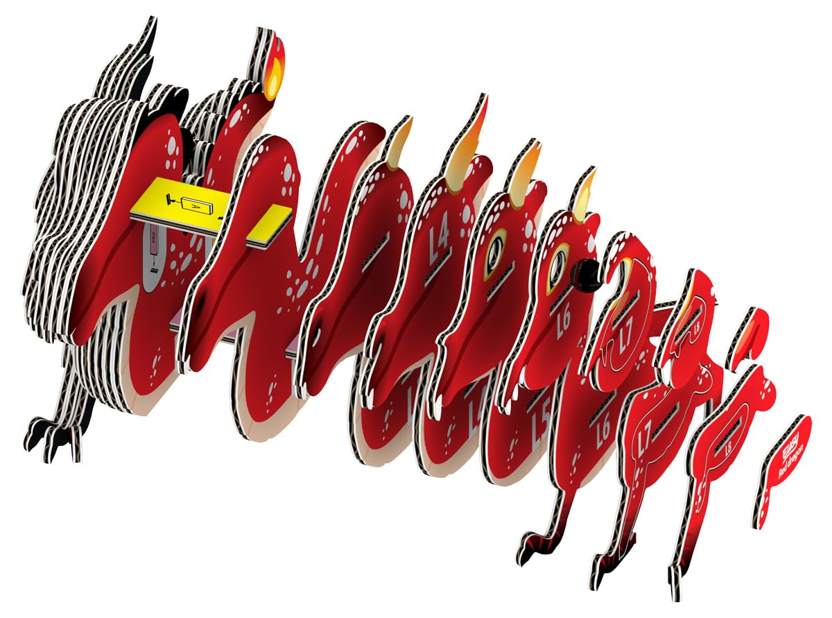 EUGY Red Dragon 3D Puzzle – 24-Piece Eco-Friendly Educational Toy for Kids 6+