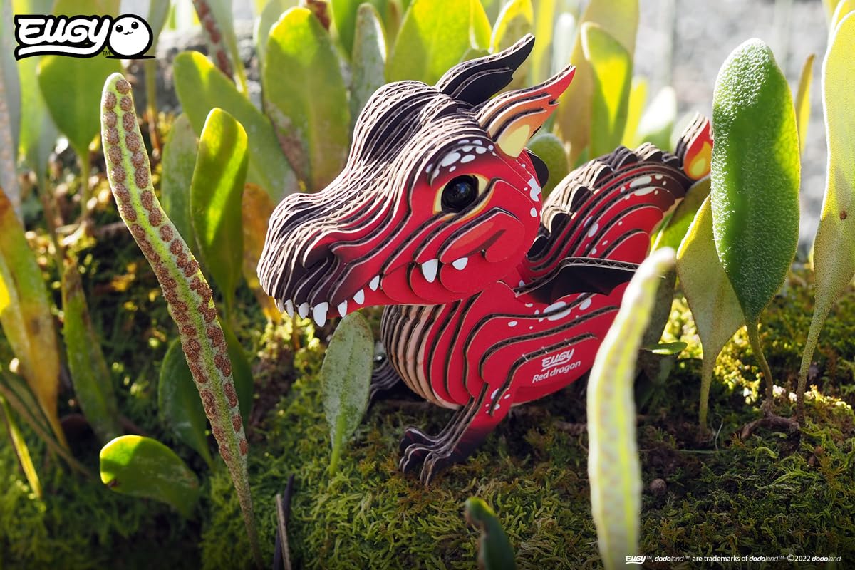 EUGY Red Dragon 3D Puzzle – 24-Piece Eco-Friendly Educational Toy for Kids 6+