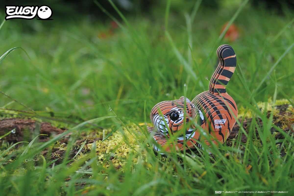 EUGY Tiger 3D Puzzle - 34-Piece Eco-Friendly Educational Toy for Kids 6+