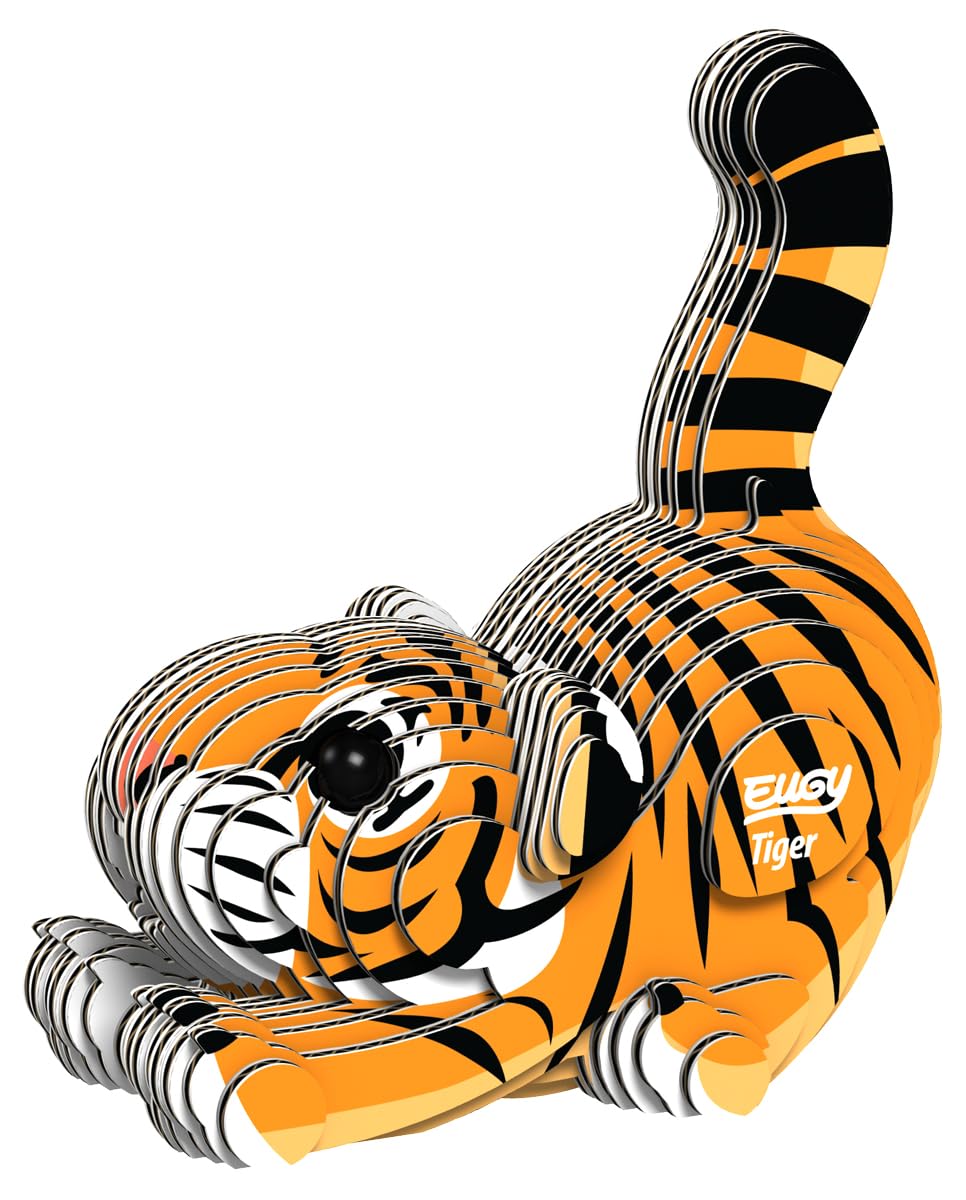EUGY Tiger 3D Puzzle - 34-Piece Eco-Friendly Educational Toy for Kids 6+