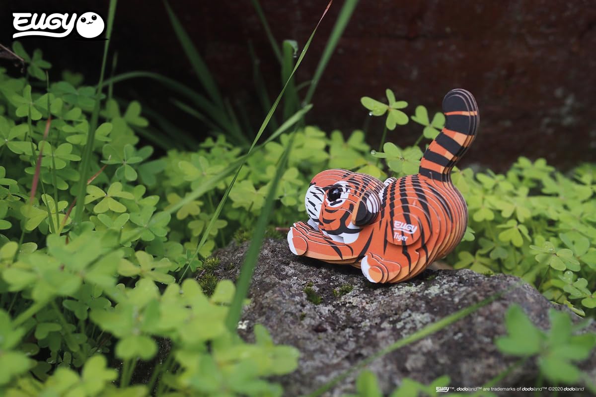 EUGY Tiger 3D Puzzle - 34-Piece Eco-Friendly Educational Toy for Kids 6+