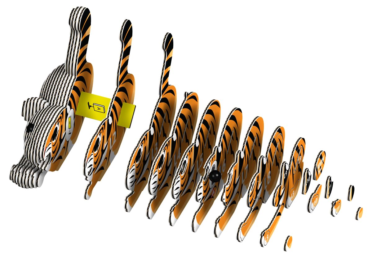 EUGY Tiger 3D Puzzle - 34-Piece Eco-Friendly Educational Toy for Kids 6+