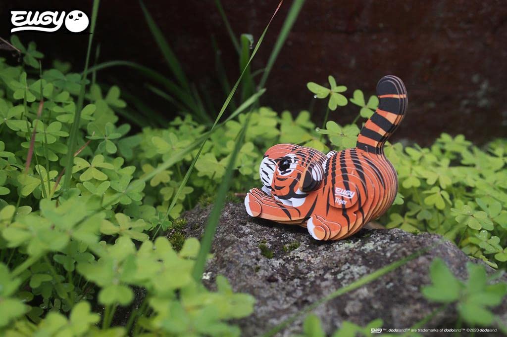 EUGY Tiger 3D Puzzle - 34-Piece Eco-Friendly Educational Toy for Kids 6+