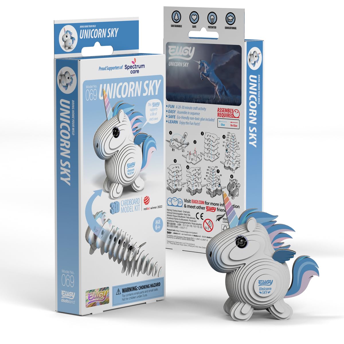 Eugy Unicorn Sky 3D Puzzle – 28-Piece Eco-Friendly Educational Toy for Ages 6+