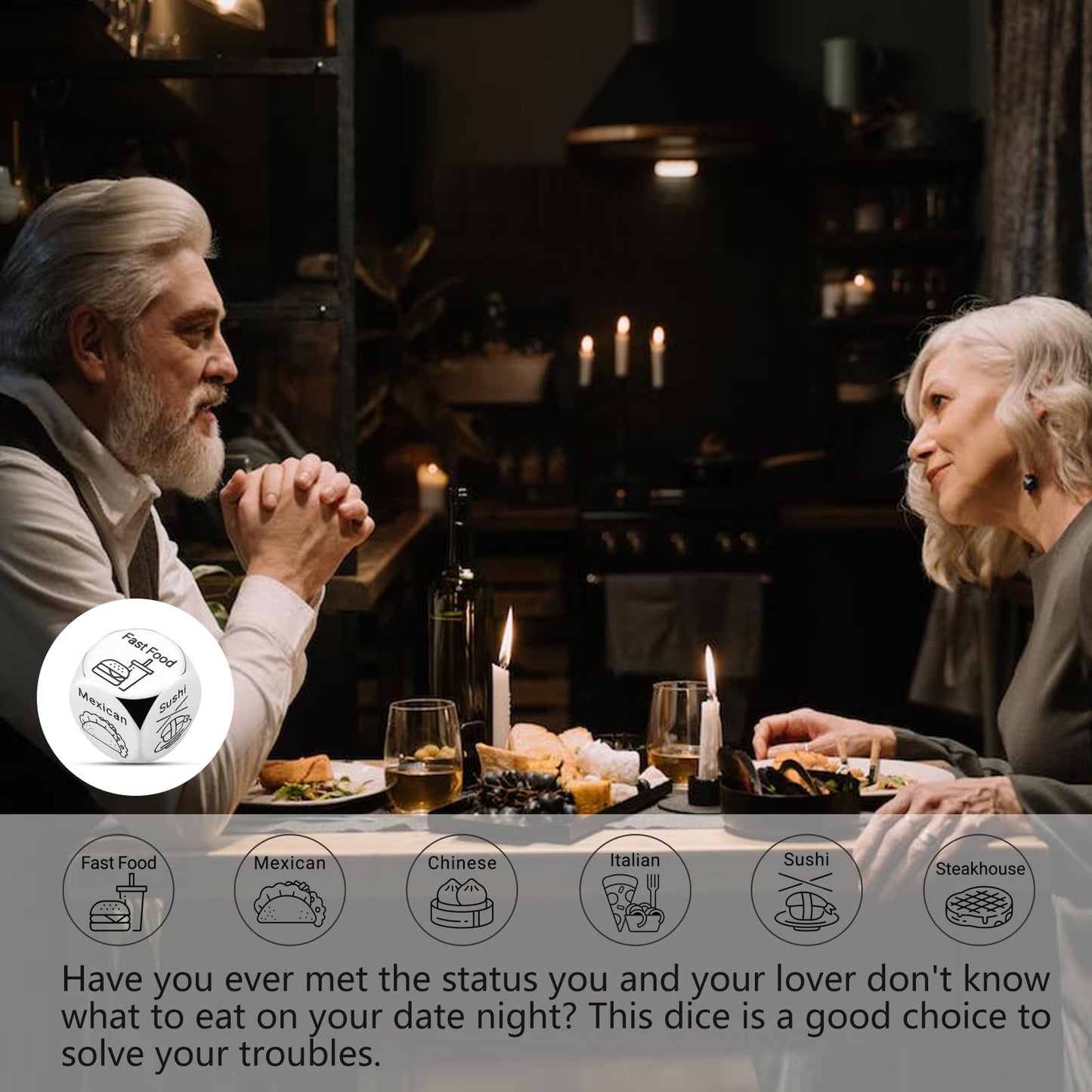 Eulalia Eclogue Food Dice – Date Night Gift for Couples, Anniversary & Valentines Day