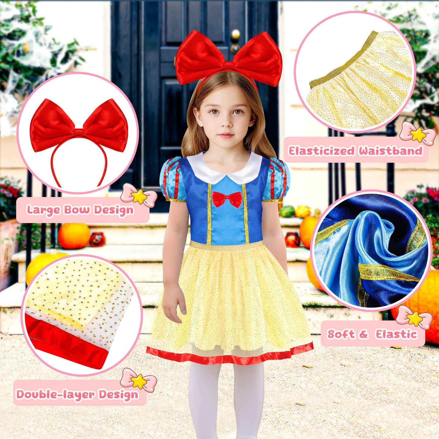 EULRGAUS Princess Dress Up Set for Toddlers – 4 Costumes, Wings & Cape