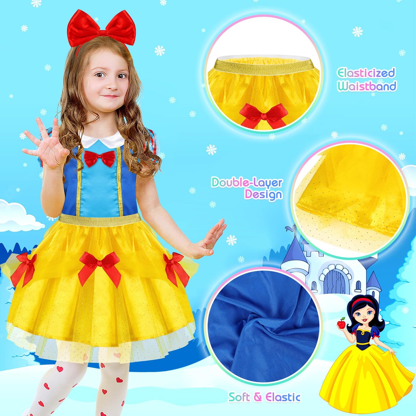 EULRGAUS Princess Dress Up Set for Toddlers | 4 Theme Dresses & Accessories