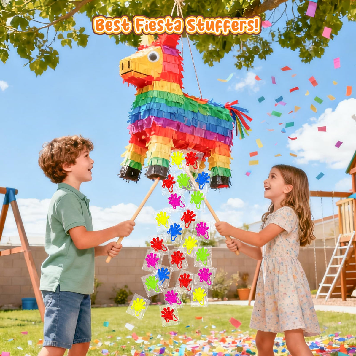 EUOCENK 120PCS Glitter Sticky Hands – Kids Slap Hands, Party Favors & Classroom Prizes