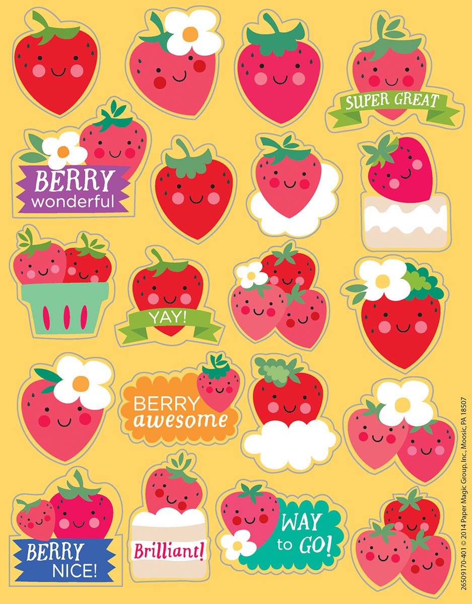 Eureka Strawberry Scented Stickers | 80 Self-Adhesive 1-Inch Dots (650917)
