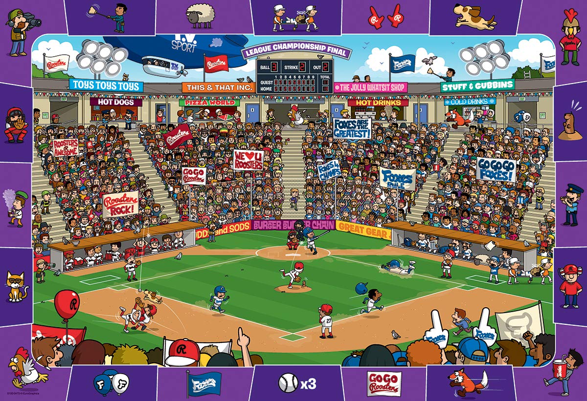 EuroGraphics Baseball Spot & Find 100-Piece Puzzle | Educational Family Fun