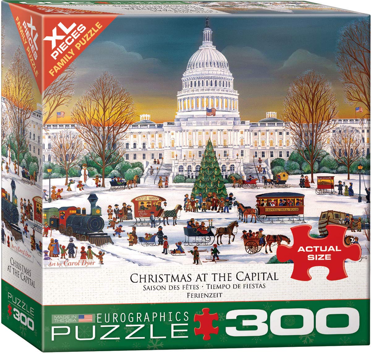 EuroGraphics Christmas at The Capitol 300pc Puzzle - Oversized Family Puzzle
