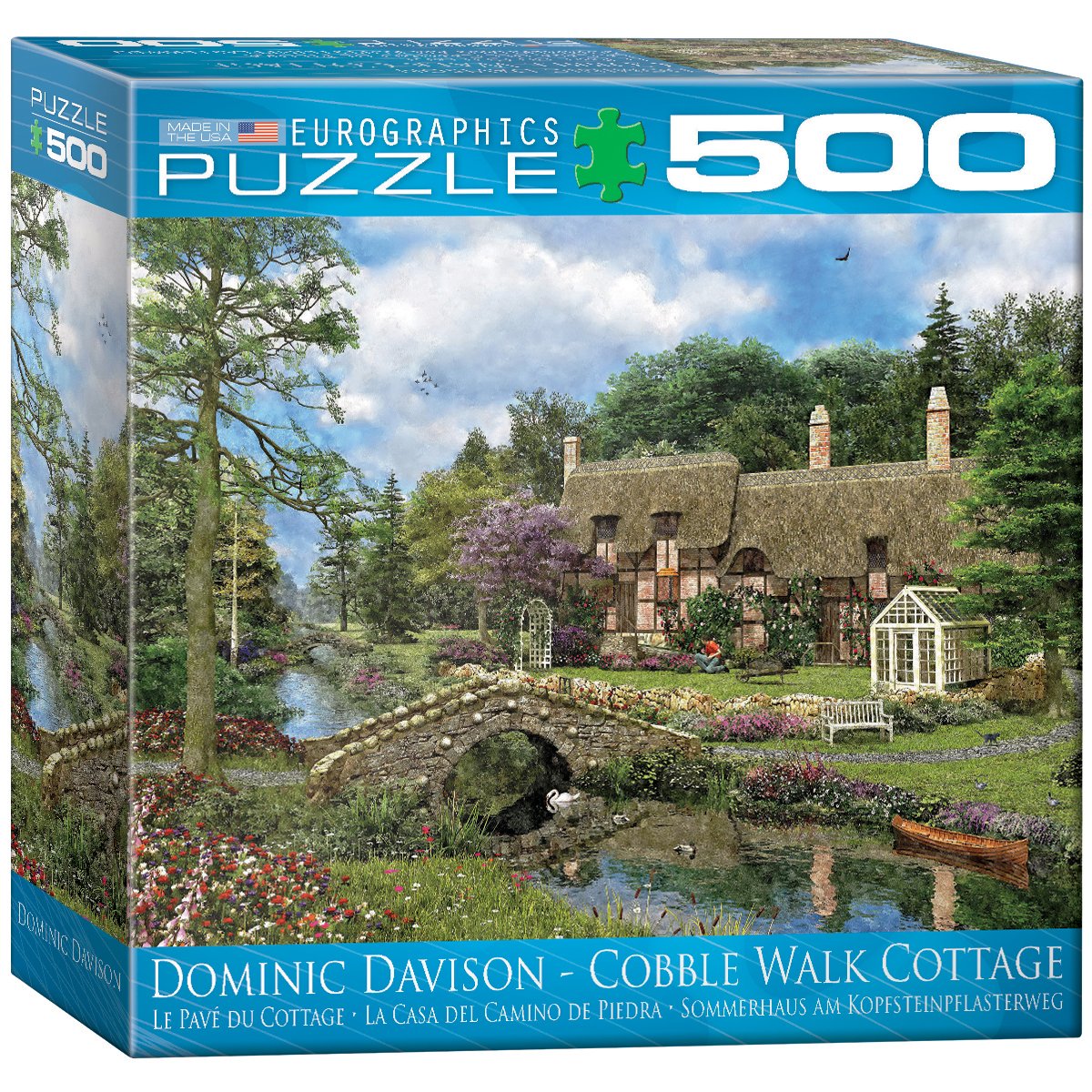EuroGraphics Cobble Walk Cottage 500-Piece Puzzle by Dominic Davidson | Finished 19.25 x 26.5 in