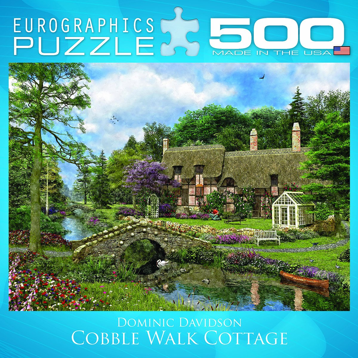 EuroGraphics Cobble Walk Cottage 500-Piece Puzzle by Dominic Davidson | Finished 19.25 x 26.5 in
