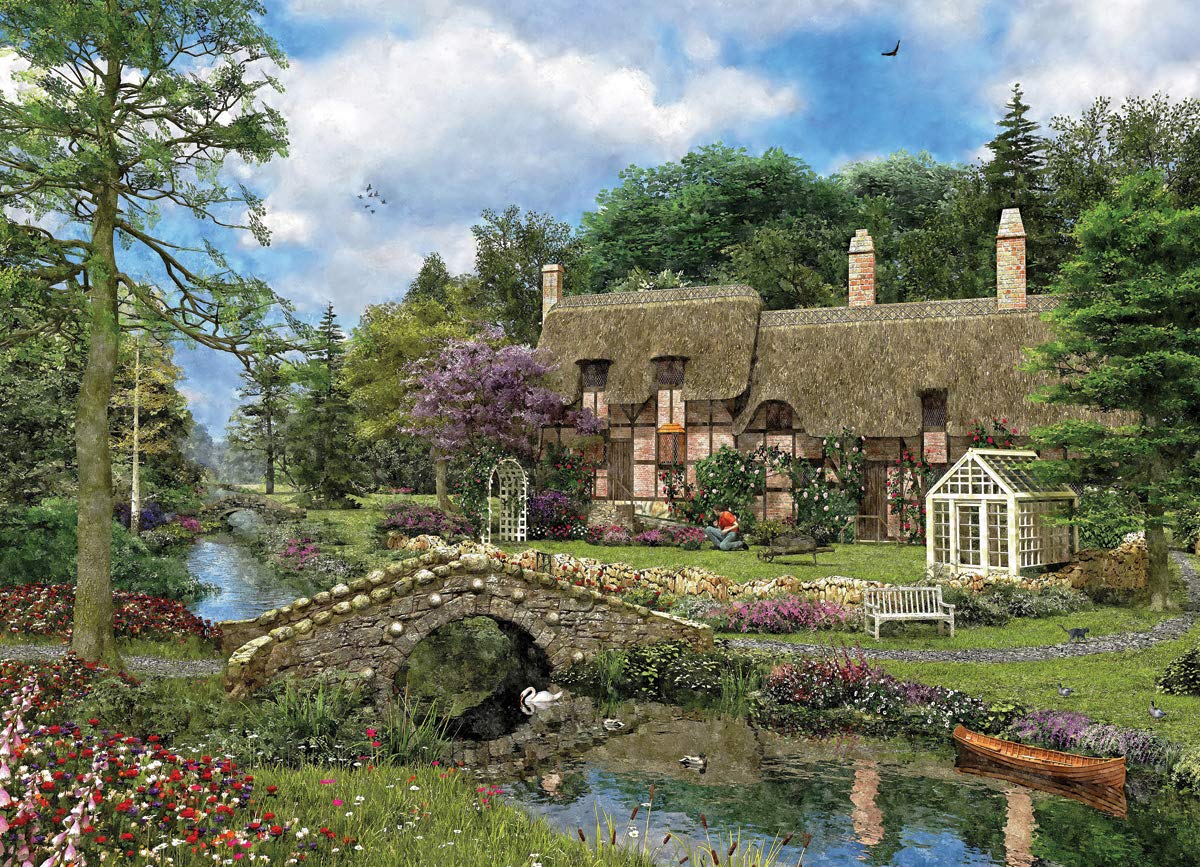 EuroGraphics Cobble Walk Cottage 500-Piece Puzzle by Dominic Davidson | Finished 19.25 x 26.5 in