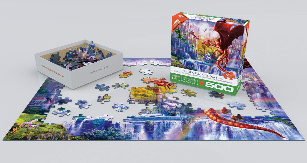 EuroGraphics Dragon Kingdom 500-Piece Puzzle | Finished Size 19.25 x 26.5 Inches | Made in USA