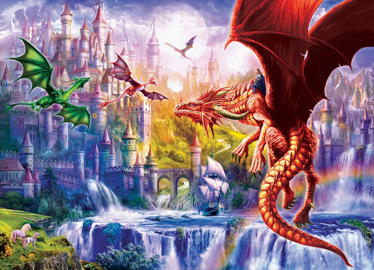 EuroGraphics Dragon Kingdom 500-Piece Puzzle | Finished Size 19.25 x 26.5 Inches | Made in USA