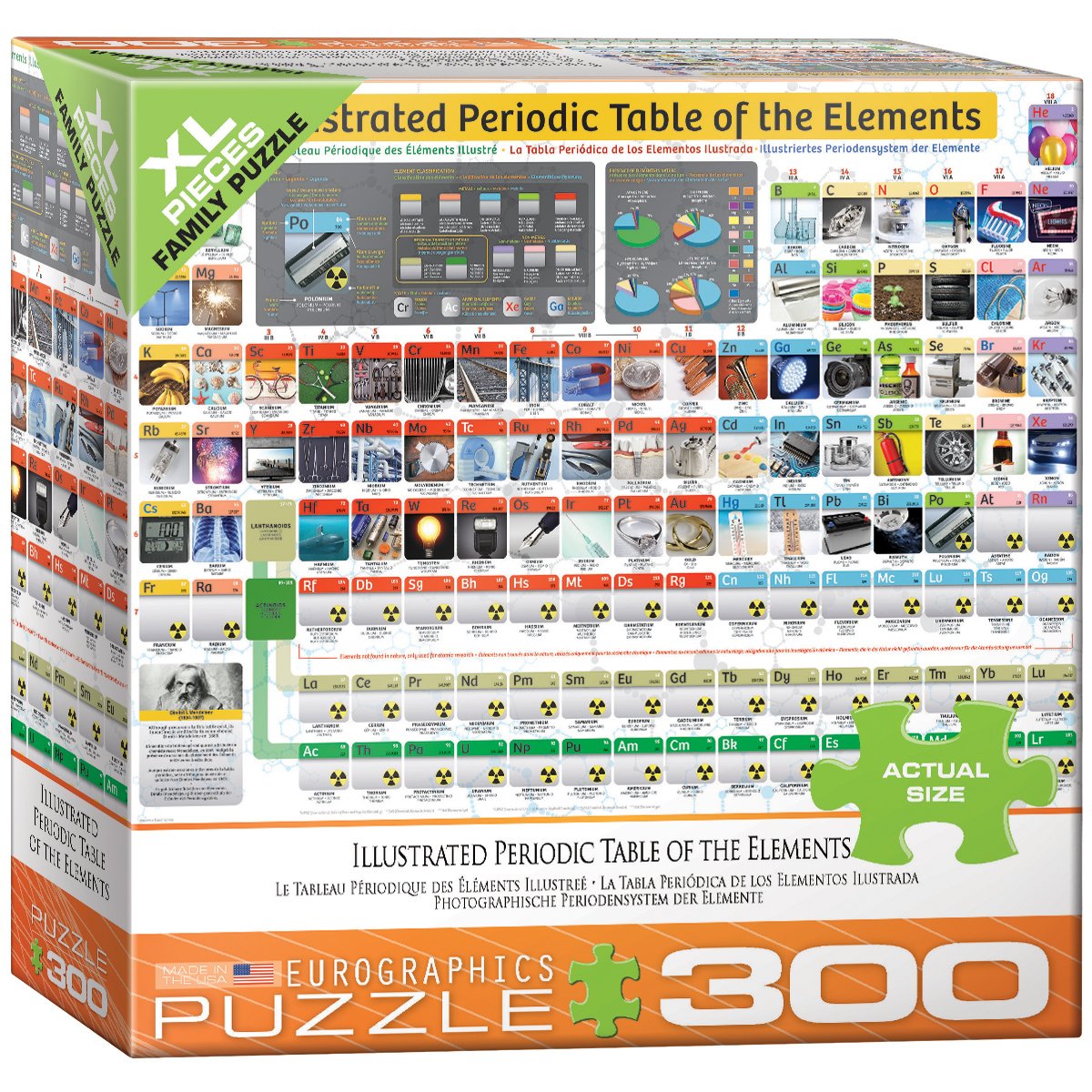 EuroGraphics EURHR Illustrated Periodic Table 300-Piece Puzzle – 19.25 x 26.625 in – Made in USA