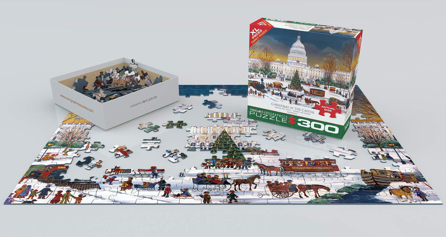 EuroGraphics Christmas at The Capitol 300pc Puzzle - Oversized Family Puzzle