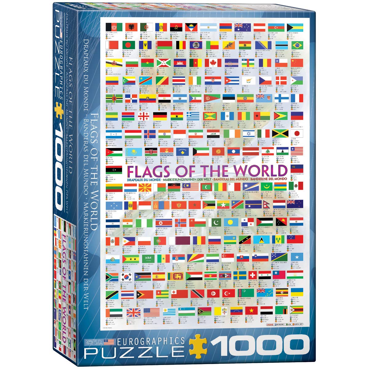 EuroGraphics Flags of the World Puzzle (1000-Piece) – Finished 19.25 x 26.5 in | Made in USA