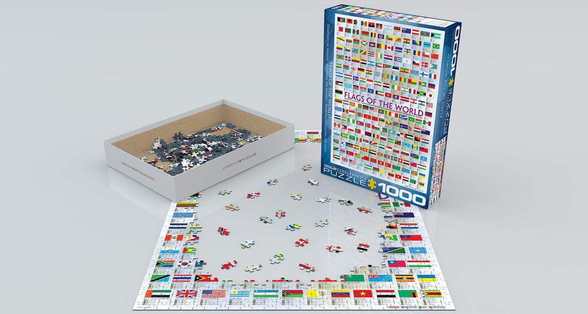 EuroGraphics Flags of the World Puzzle (1000-Piece) – Finished 19.25 x 26.5 in | Made in USA