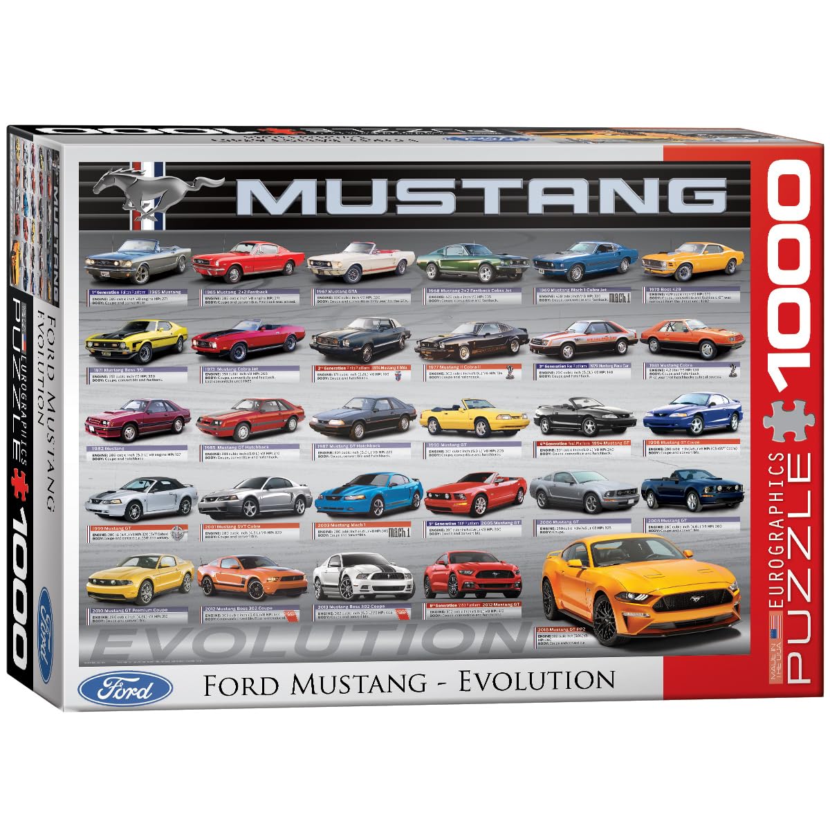 EuroGraphics Ford Mustang Evolution 1000-Piece Puzzle – 50th Anniversary Edition