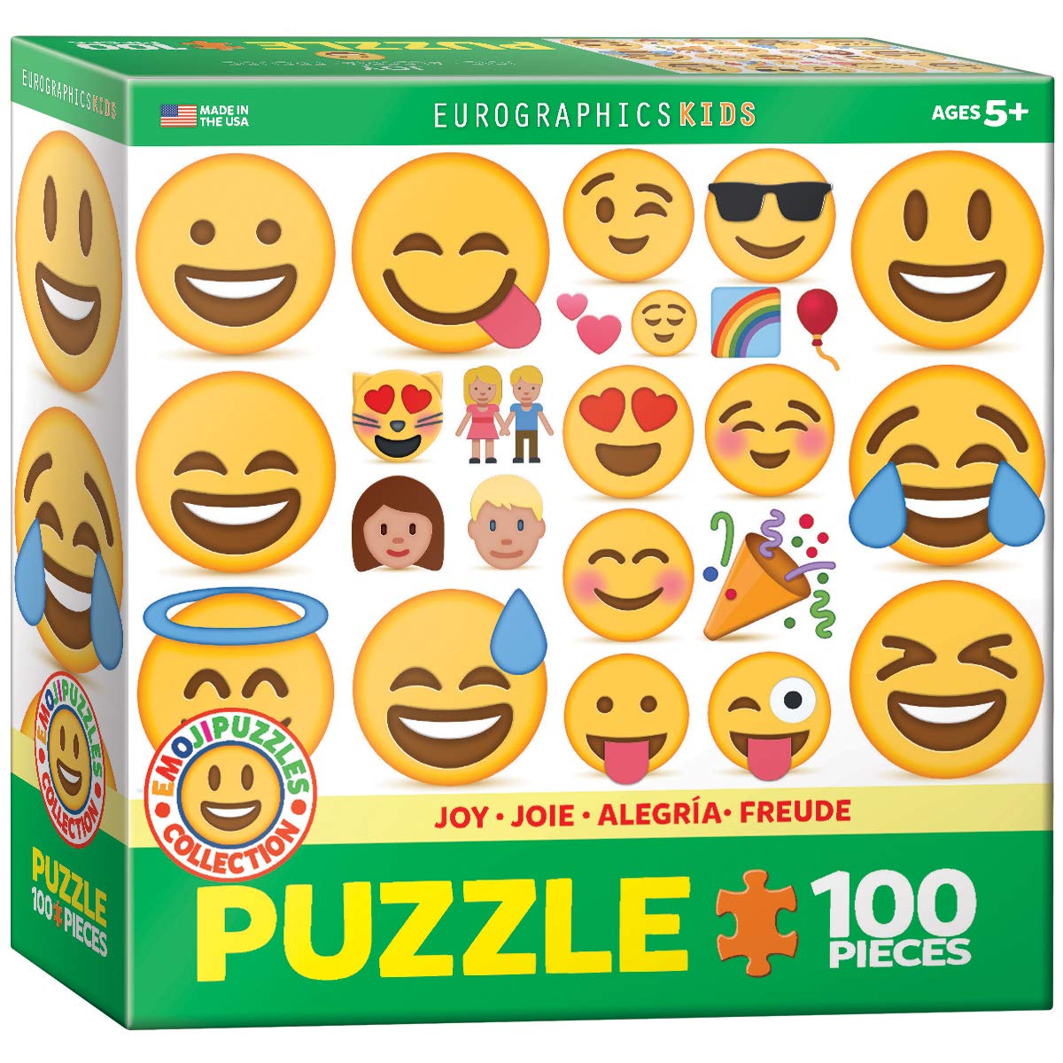 EuroGraphics Joy Emoji 100-Piece Puzzle – Multi-Color, Finished 13x19