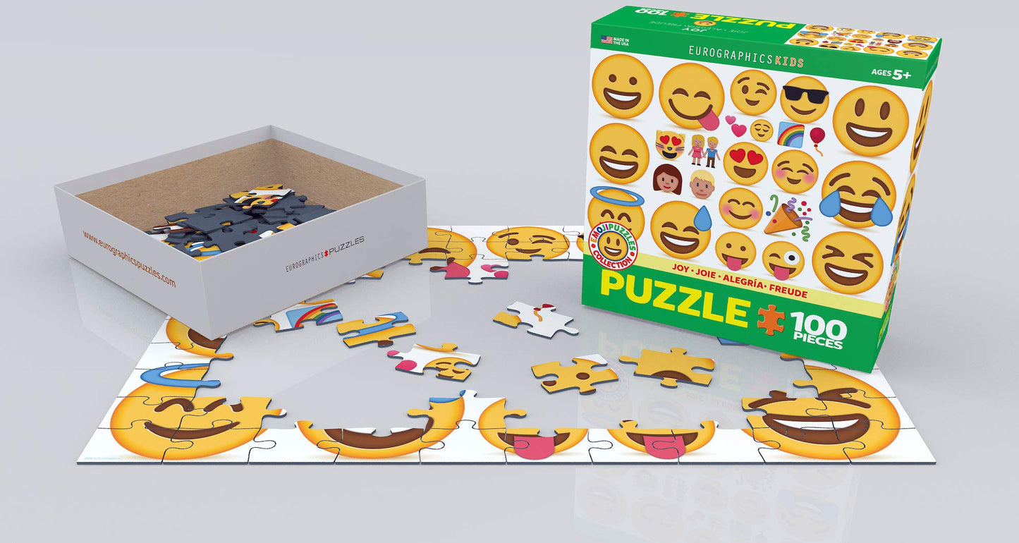 EuroGraphics Joy Emoji 100-Piece Puzzle – Multi-Color, Finished 13x19