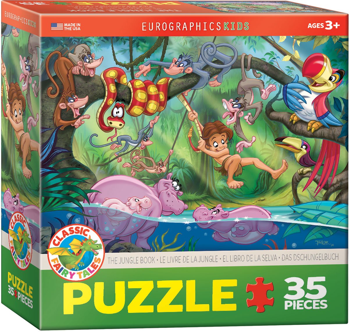 EuroGraphics Jungle Book Puzzle – 35-Piece Classic Fairy Tales, 13x19 Inches