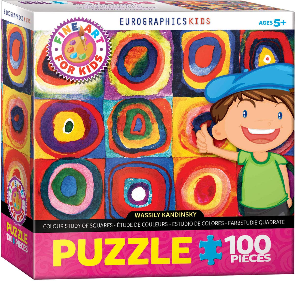 EuroGraphics Kandinsky Squares 100-Piece Puzzle – Finished 13 x 19 in