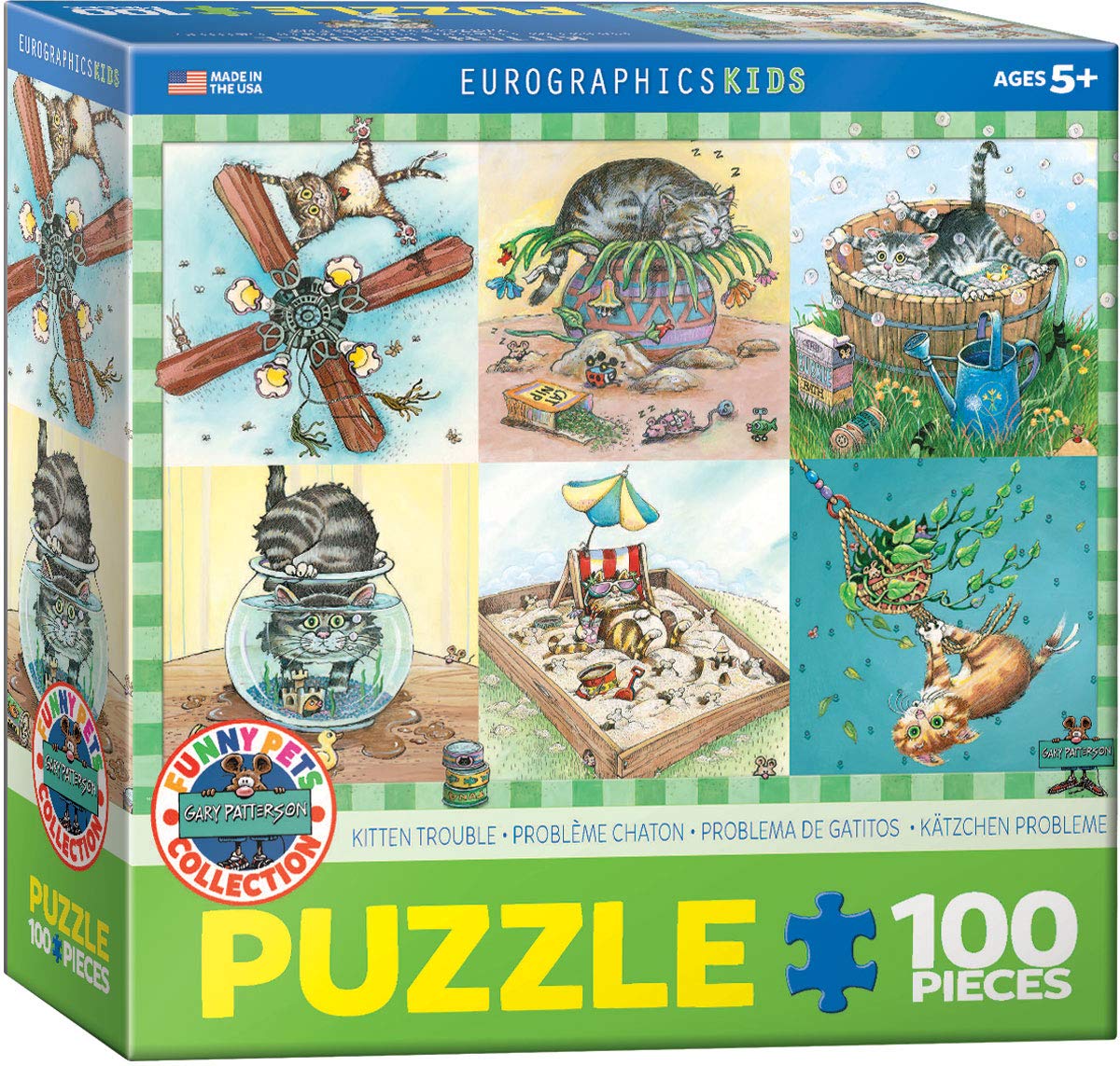 EuroGraphics Kitten Trouble Puzzle by Gary Patterson – 100-Piece Jigsaw, 13x19 Finish