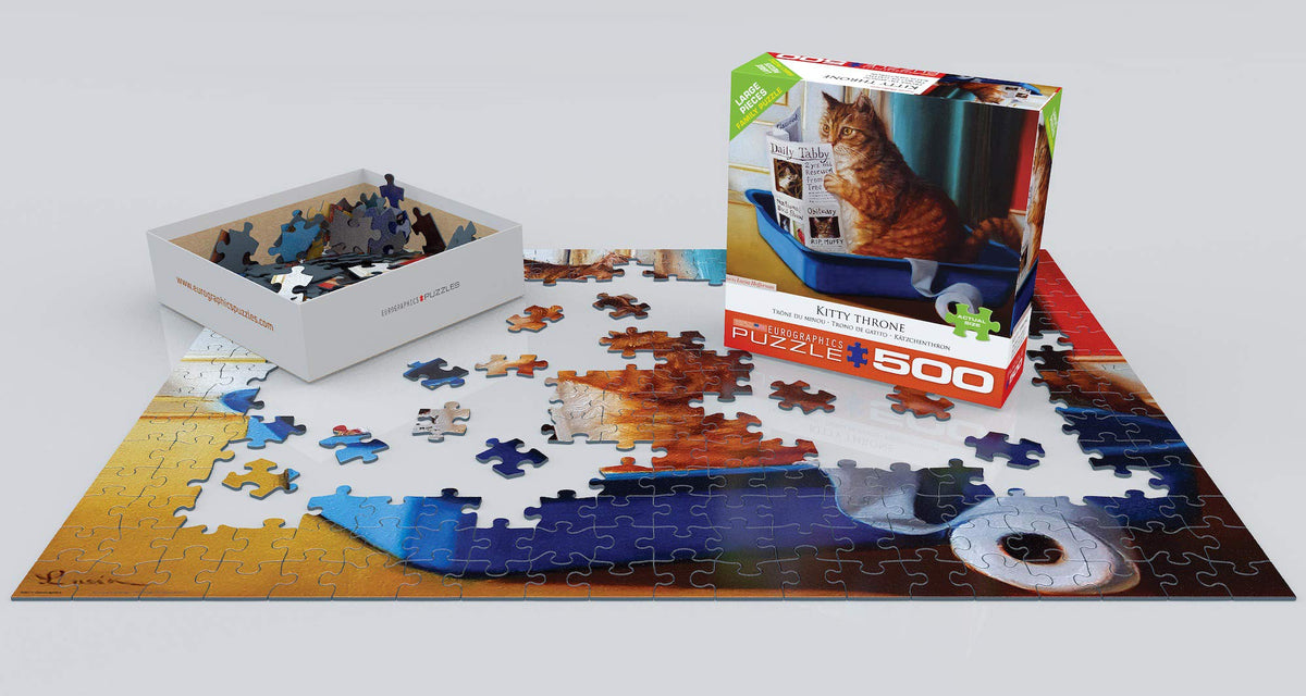 EuroGraphics Kitty Throne Puzzle – 500-Piece Family Oversize Puzzle by Lucia Heffernan