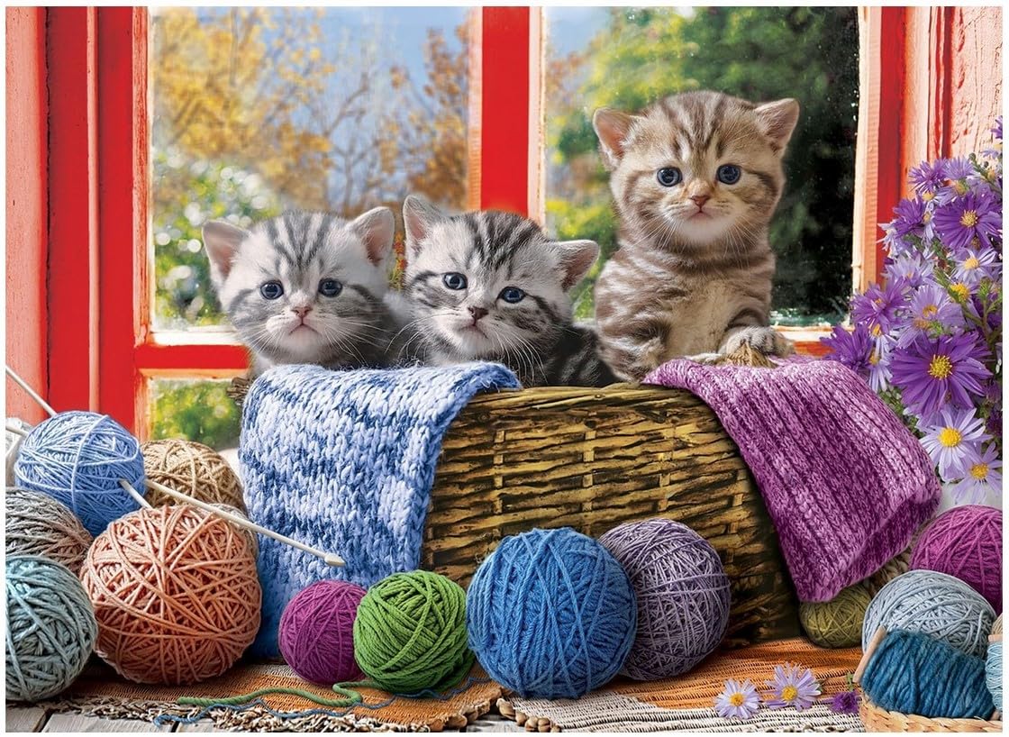 Knittin' Kittens 500-Piece Puzzle by EuroGraphics | Made in USA, Recycled Board