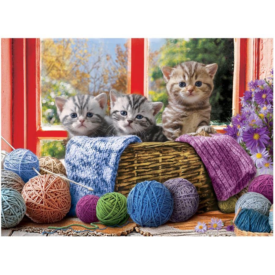 Knittin' Kittens 500-Piece Puzzle by EuroGraphics | Made in USA, Recycled Board