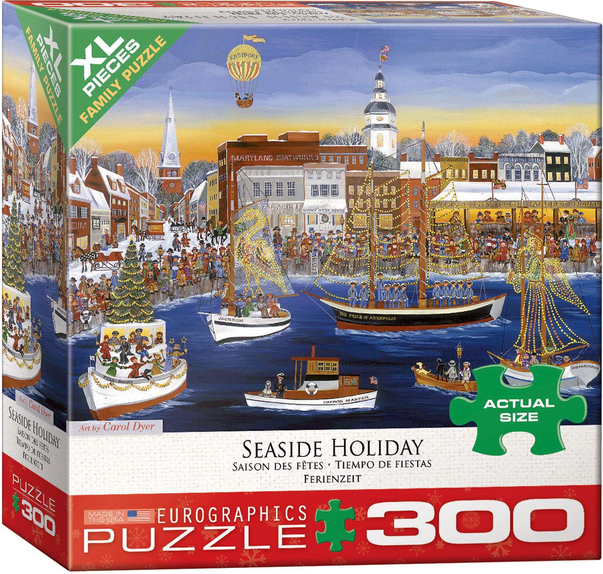 EuroGraphics Seaside Holiday by Carol Dyer – 300-Piece Puzzle (19.25 x 26.5 in)